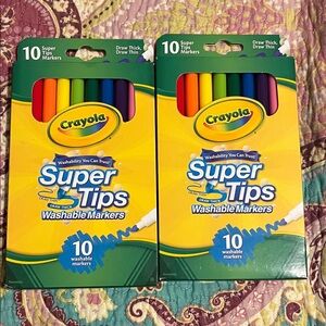 Crayola Super Tips Washable Markers - 10 Vibrant Colors- two packs